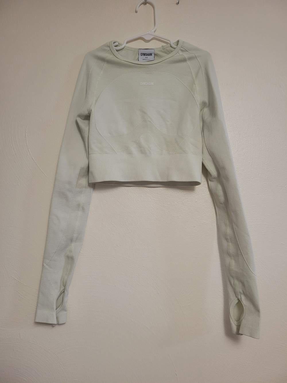Gymshark Cropped Long-Sleeve Top in Sage Green Size XS